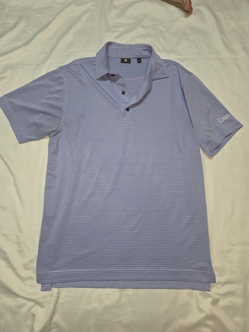 FootJoy Men's Golf Polo Shirt Size M Purple Striped